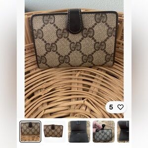 Gucci Vintage GG Monogram Wallet Credit Card Holder Brown Supreme Canvas Rare!